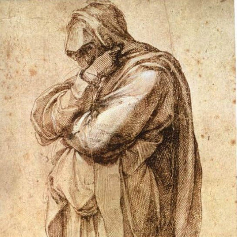 Part of Michelangelo's 'Study of a Mourning Woman' which was sold by Padulli to the Getty Museum