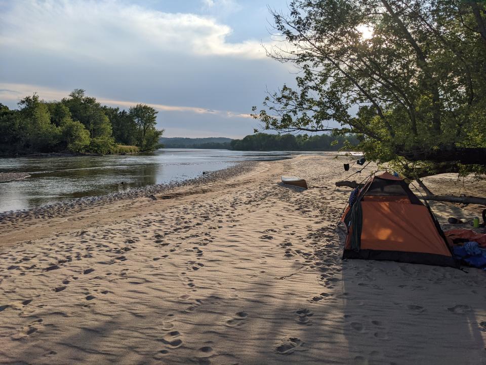 One of Marit Haug's sandbar campsites on the Lower Wisconsin River.