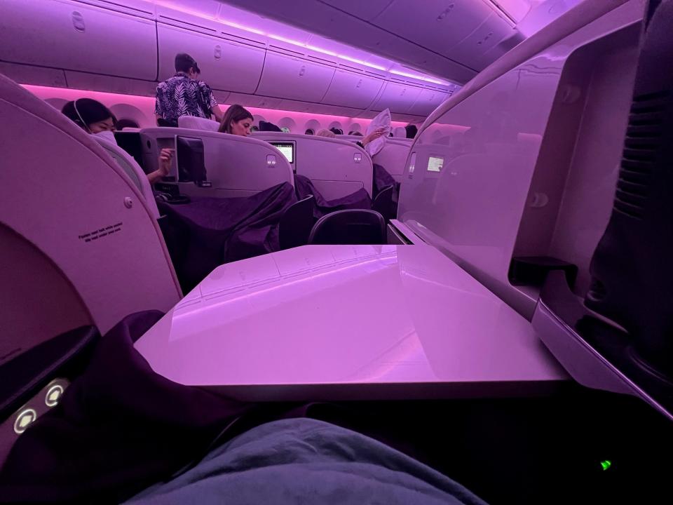 Flying Air New Zealand in business class.