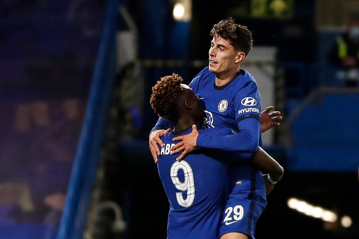 Tammy Abraham and Kai Havertz (right) both netted (AFP via Getty Images)