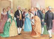 <p>There was no formal ball arranged on inauguration night for the first President of the United States. Instead, George and Martha Washington were invited to <a href="https://www.smithsonianmag.com/smithsonian-institution/when-was-first-inaugural-ball-180961863/" rel="nofollow noopener" target="_blank" data-ylk="slk:an already planned dance;elm:context_link;itc:0;sec:content-canvas" class="link ">an already planned dance</a> in New York, where guests celebrated the occasion. </p>