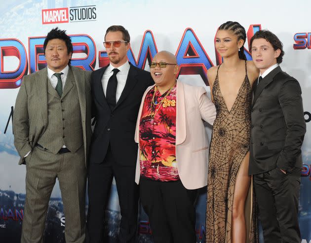 Benedict Wong, Benedict Cumberbatch, Jacob Batalon, Zendaya and Tom Holland attend the 