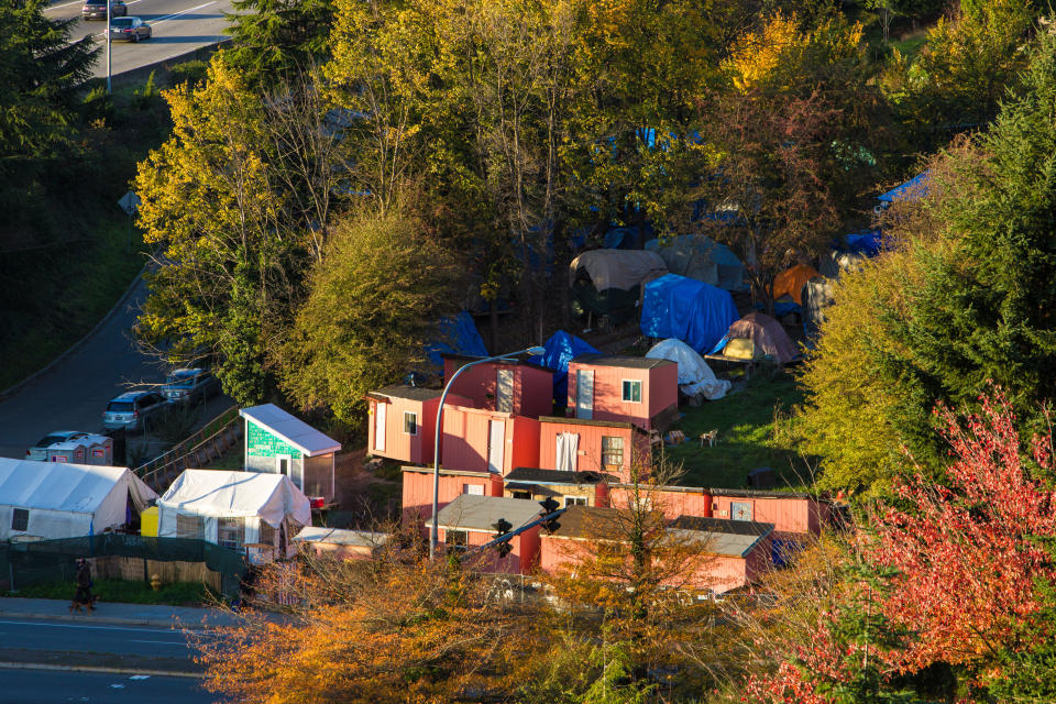 Housing built for the homeless in Seattle. (Photo: George Rose via Getty Images)