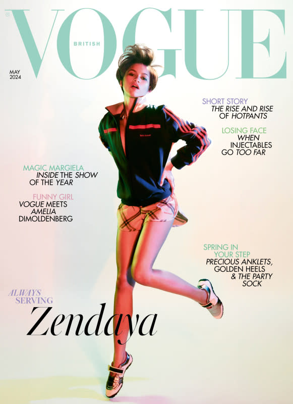 <a href="https://www.vogue.co.uk/article/zendaya-vogue-interview" rel="nofollow noopener" target="_blank" data-ylk="slk:Zendaya covers British Vogue's May 2024 issue.;elm:context_link;itc:0;sec:content-canvas" class="link ">Zendaya covers British Vogue's May 2024 issue.</a><p>Photo: Carlijn Jacobs/British Vogue</p>