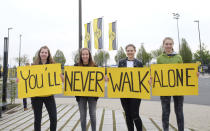 <p>Der Slogan der BVB-Hymne war nicht nur überall zu sehen, sondern auch unter allen Fans im Stadion zu spüren. </p>