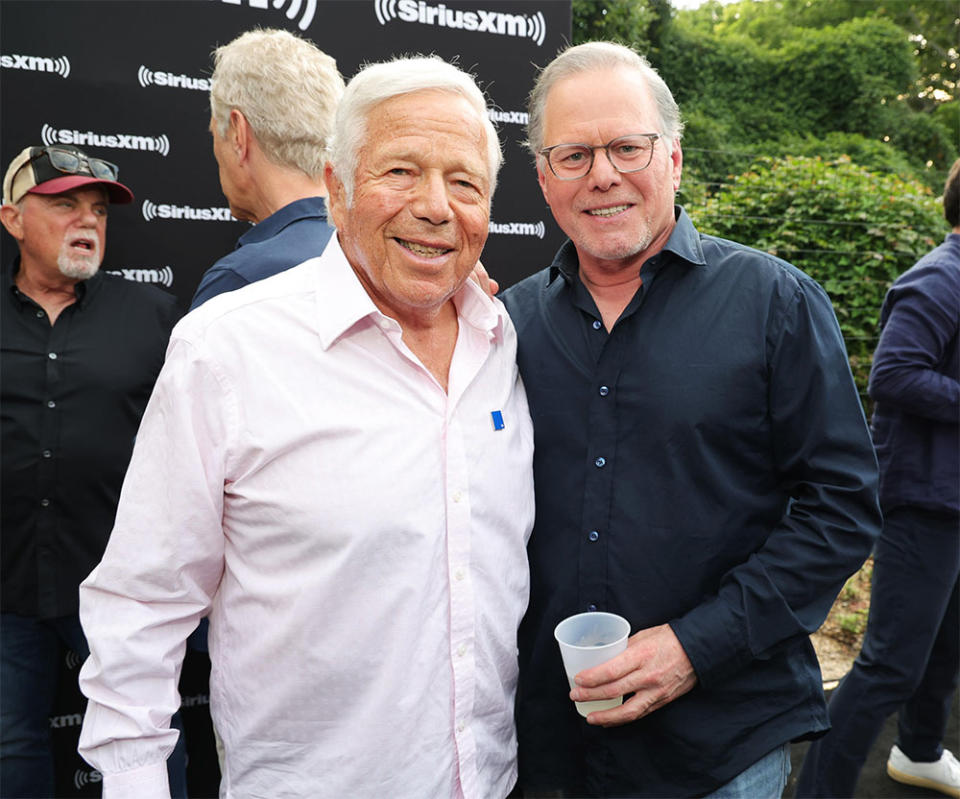 Robert Kraft and David Zaslav attend as Ed Sheeran performs live for SiriusXM at the Stephen Talkhouse on August 14, 2023 in Amagansett, New York.