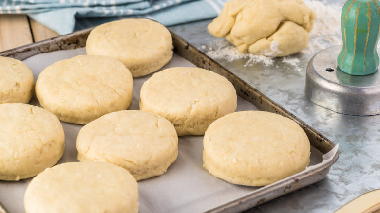 unbaked scones on tray