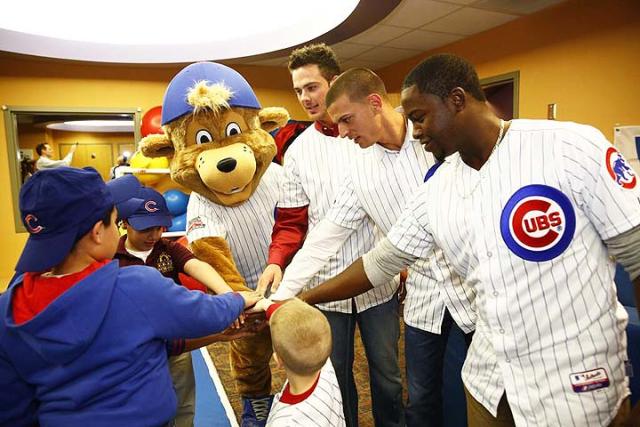 Chicago Cubs mascot Clark greets fans at the 29th Annual Cubs Convention in  Chicago on January 17, 2014. Clark was unveiled as the first Cubs mascot of  the modern era earlier in