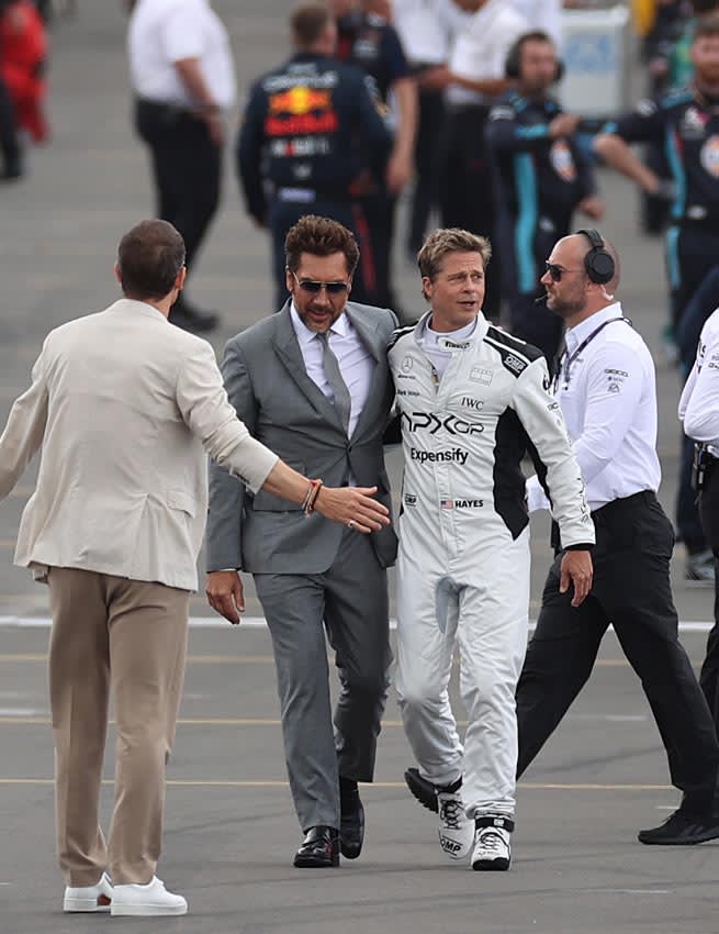 Brad Pitt y Javier Bardem en Silverstone