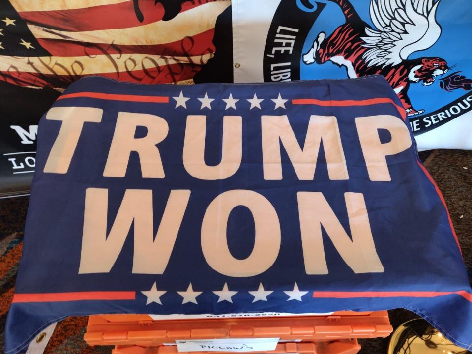 A flag for sale at CPAC harkens back to the 2020 election.