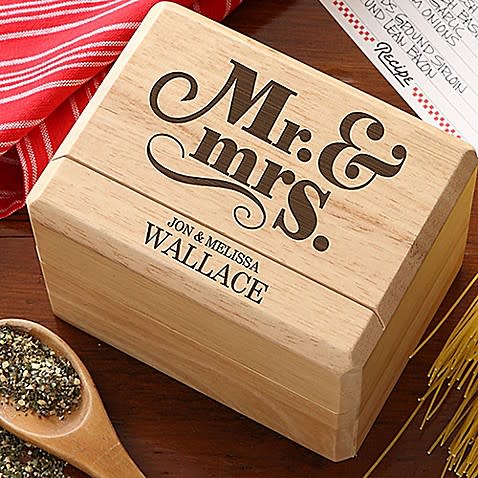 Recipe Box Personalized, unique wedding gift ideas