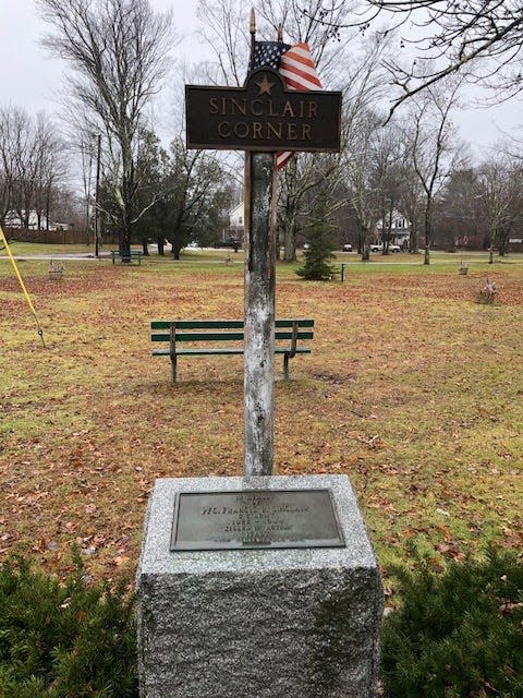 Pvt. Francis Sinclair Corner at the Barre Plains triangle in Barre.