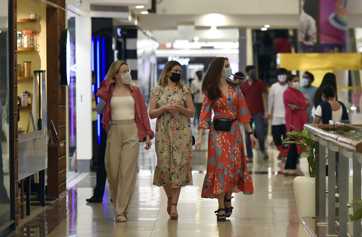 People shopping at Select City Walk Mall in Delhi