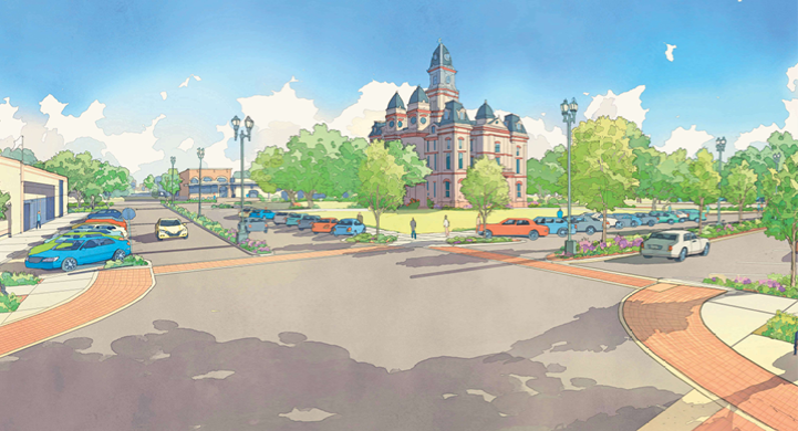 Rendering of the Lockhart Downtown Revitalization Project (Courtesy City of Lockhart).