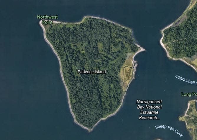 A look at Patience Island in Portsmouth via Google Earth.