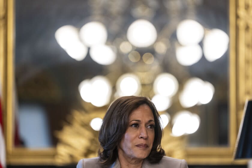 Vice President Kamala Harris speaks during a meeting with state legislative leaders.