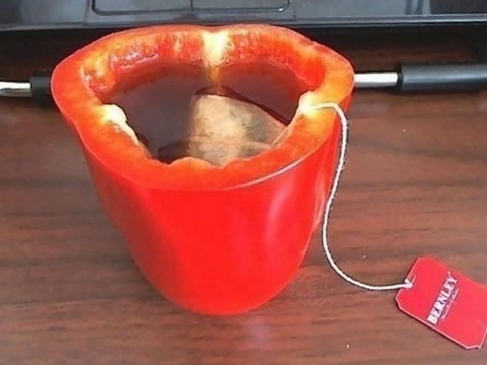 Tea in a pepper