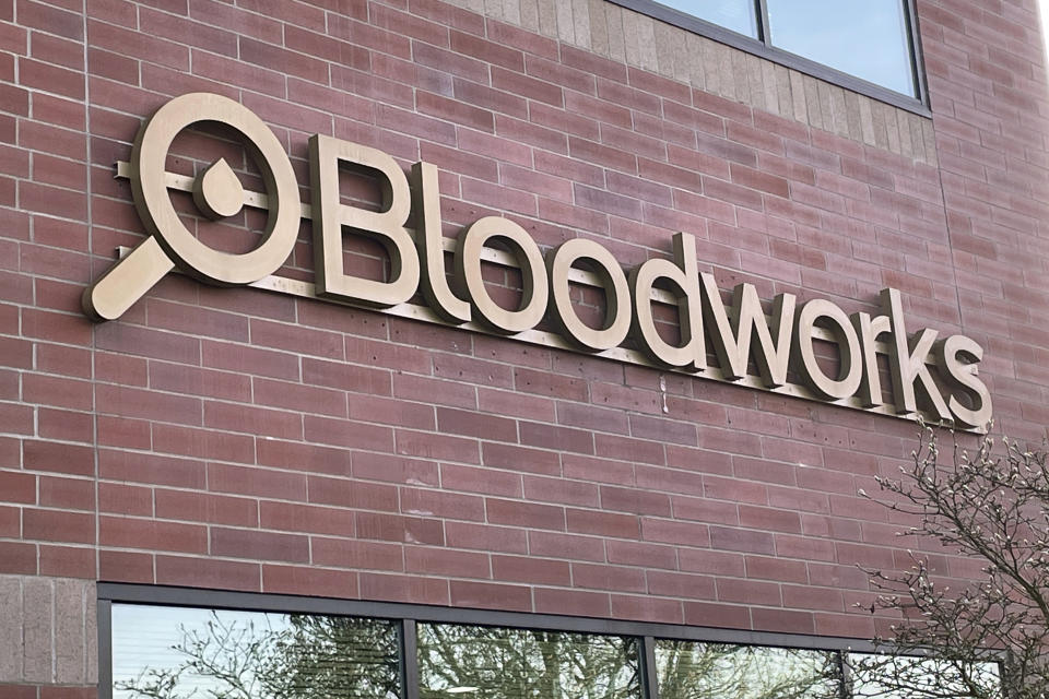 The exterior of Bloodworks Northwest's office building is seen in Vancouver, Wash., Friday, Dec. 15, 2023. The nonprofit blood bank provides blood donations to hospitals in the Pacific Northwest and conducts medical research. More gay and bisexual men can now donate blood in the U.S., and many in Washington state are doing so. (AP Photo/Claire Rush)