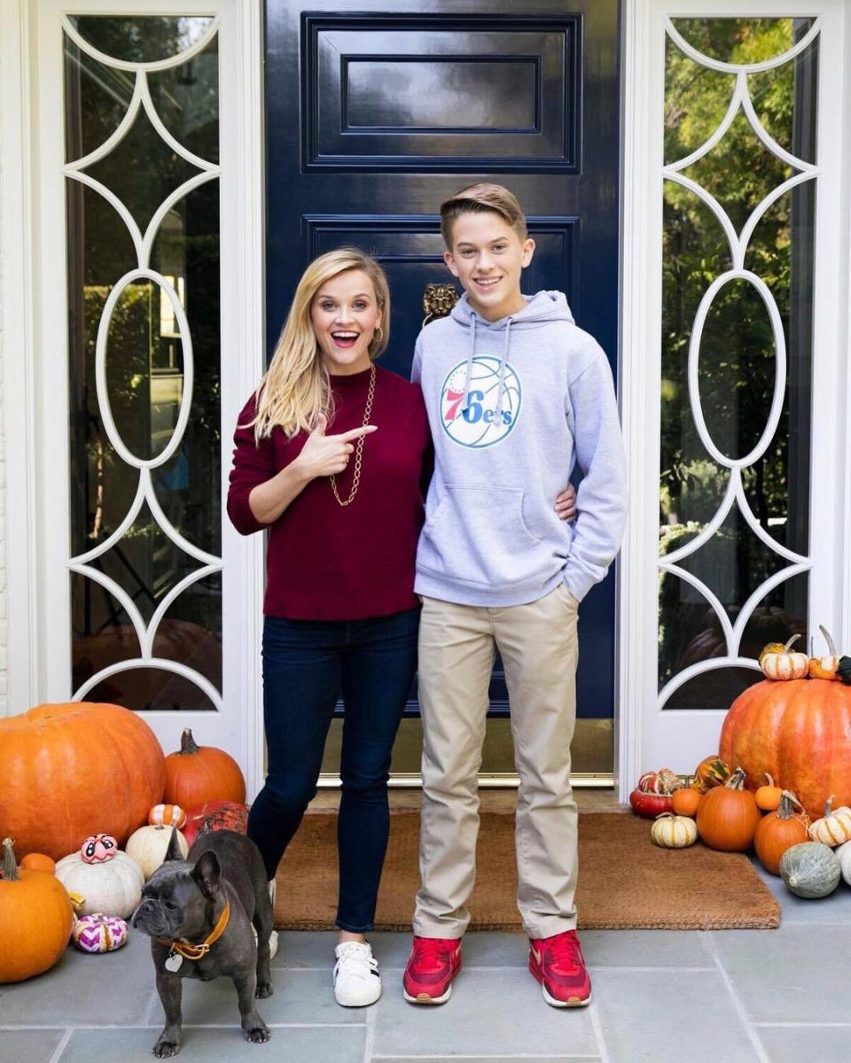 He may be taller than her now, but he still has her face.