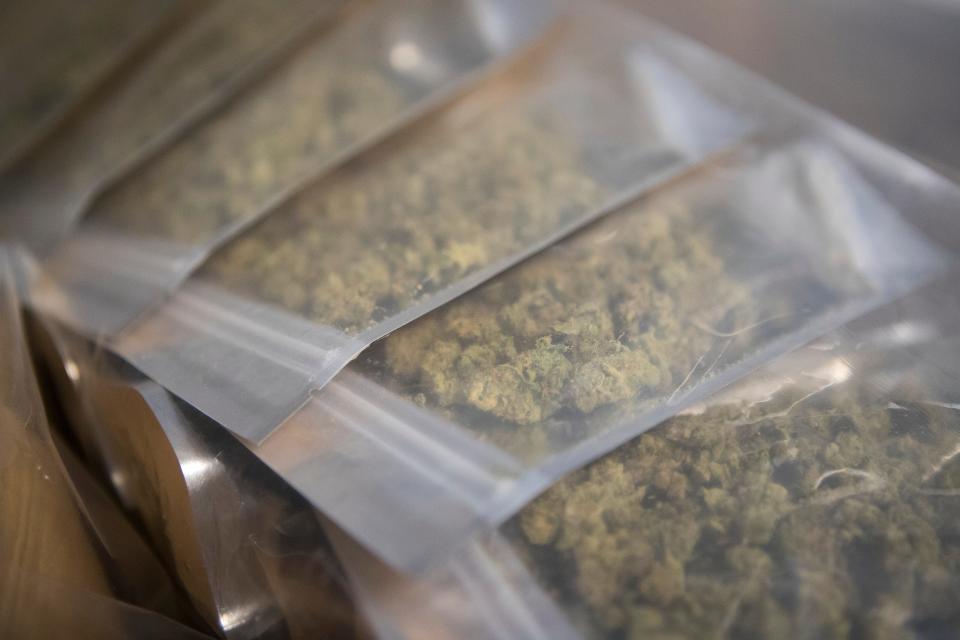 Bagged cannabis at The Farm, a medical marijuana and CBD dispensary in Felton, Del. North Carolina lawmakers are considering whether to legalize medical marijuana in their state.