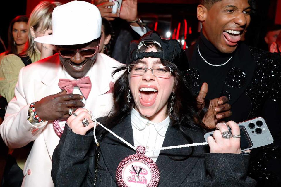 <p>Stefanie Keenan/VF24/WireImage for Vanity Fair</p> Flavor Flav, Billie Eilish and Jon Batiste in Beverly Hills on March 10, 2024