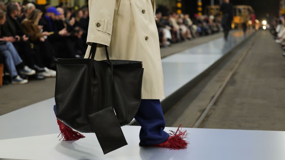 At Tod’s, new creative director Matteo Tamburini gave the famous Gommino driving shoe a makeover with all-over leather tassels. - Jacopo Raule/Getty Images