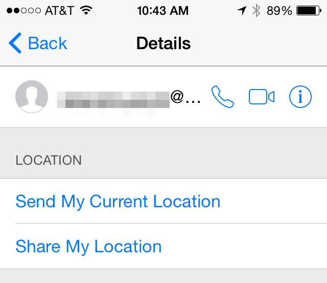 iOS 8 Messages app location sending/sharing