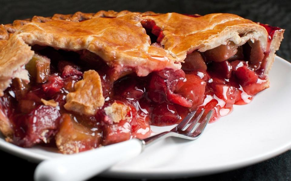 <p>Darina Allen</p><p>An Irish classic, celebrating the arrival of rhubarb season.<br><br></p><p><strong>Get the recipe: <a href="https://www.yahoo.com/lifestyle/irelands-famous-roscommon-rhubarb-pie-195337011.html" data-ylk="slk:Roscommon Rhubarb Pie;elm:context_link;itc:0;sec:content-canvas;outcm:mb_qualified_link;_E:mb_qualified_link;ct:story;" class="link  yahoo-link">Roscommon Rhubarb Pie</a></strong></p>