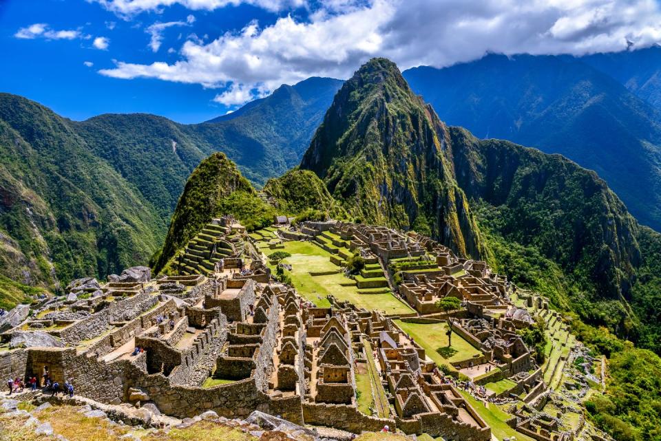 ruins of machu picchu, inca trail, andes, peru