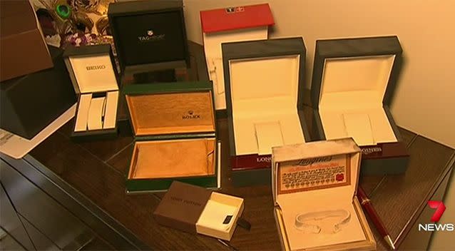 Approximately $20,000 worth of watches were taken from the first household. Photo: 7 News