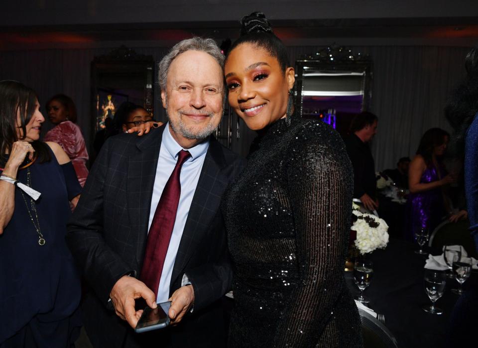 (L-R) Billy Crystal and Tiffany Haddish attend Tiffany Haddish: Black Mitzvah at SLS Hotel on December 03, 2019 in Beverly Hills, California.