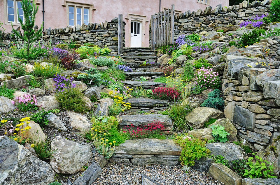 9. Merge your steps with a rock garden