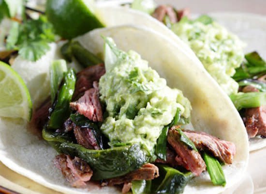 Grilled poblanos have an earthy grassy flavor, especially when grilled. Add them to these skirt steak fajitas. Be sure to cook the steak to medium-rare so that it doesn't get too chewy.    <strong>Get the Recipe for <a href="http://www.huffingtonpost.com/2011/10/27/poblano-amp-skirt-steak_n_1049539.html" target="_hplink">Poblano and Skirt Steak Fajitas</a></strong>        