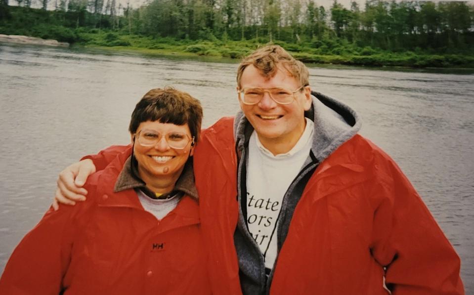 Steve and Nancy Lange on one of their canoe trips and wilderness adventures.