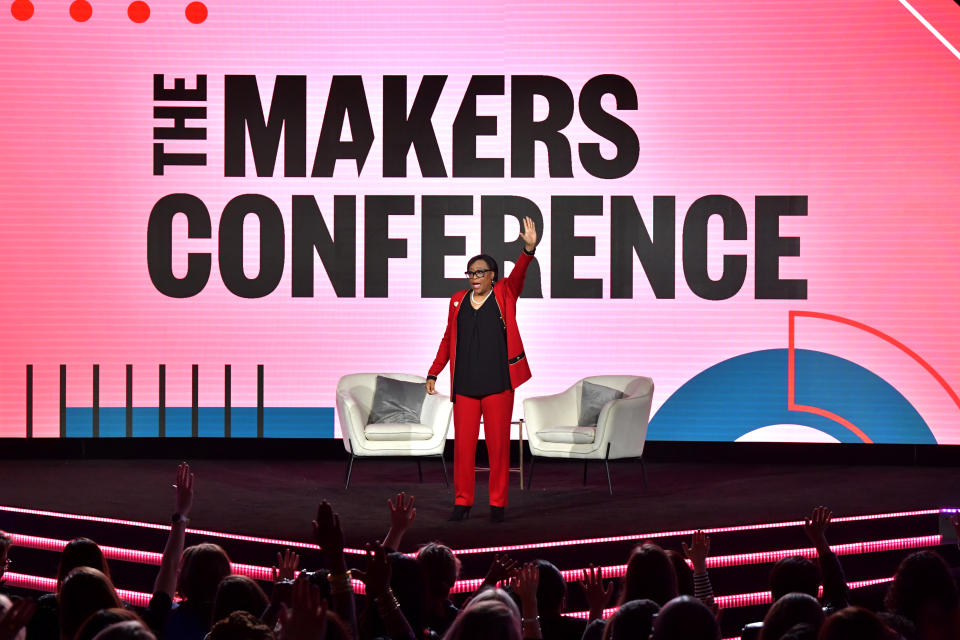 CEO of the Dallas Mavericks Cynt Marshall speaks onstage during The 2020 MAKERS Conference in Los Angeles, California. (Photo by Emma McIntyre/Getty Images for MAKERS)