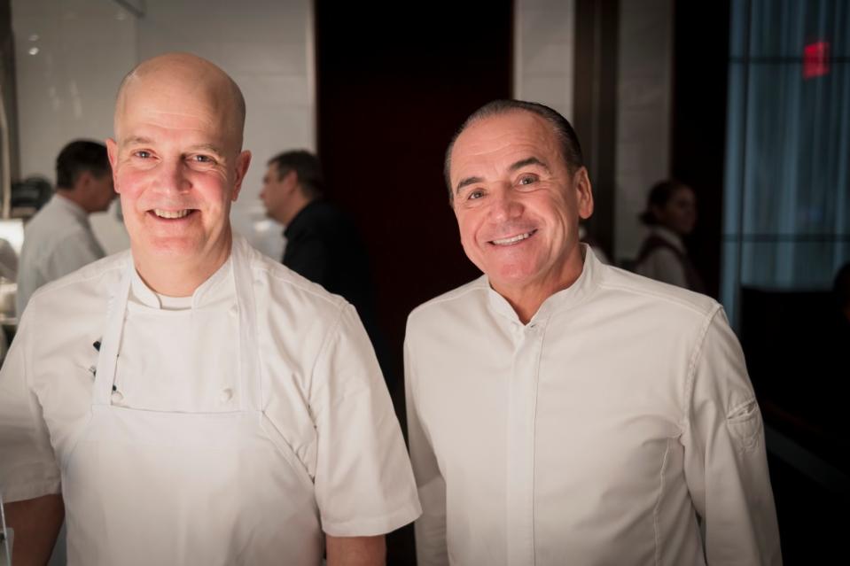 Jonathan Benno (left) serves as Jean Georges Vongerichten’s executive chef at Four Twenty Five. Stefano Giovannini