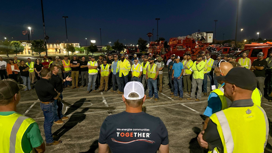 OG&E crews left for south Texas Wednesday morning to assist in power restoration following Hurricane Beryl