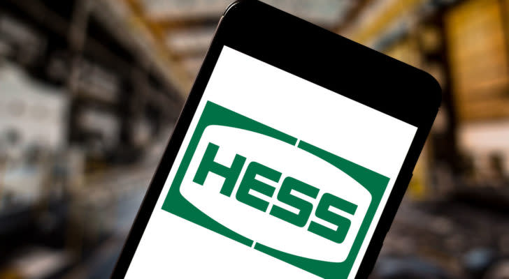 Hess (HES) logo on a phone screen