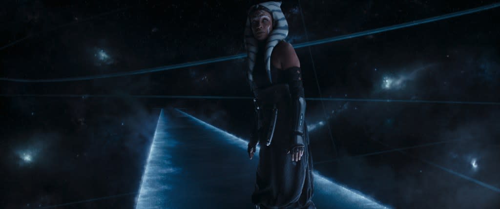 Ahsoka Tano (Rosario Dawson) in Lucasfilm's STAR WARS: AHSOKA, exclusively on Disney+. ©2023 Lucasfilm Ltd. & TM. All Rights Reserved.