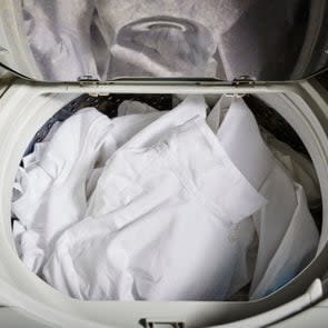 White Clothing in the washing machine.