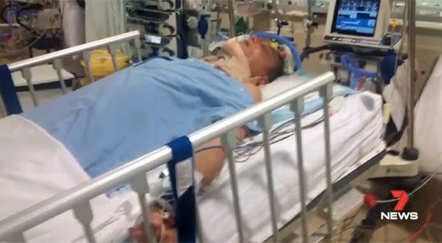 Mr Ball remains in an induced coma. Picture: 7 News