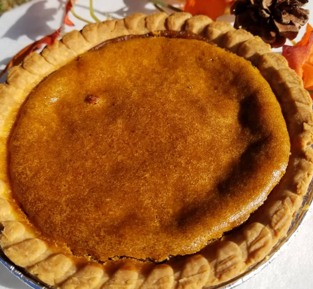 Starseed Bakery offers sugar free, gluten free, dairy free and/or vegan pumpkin pies.