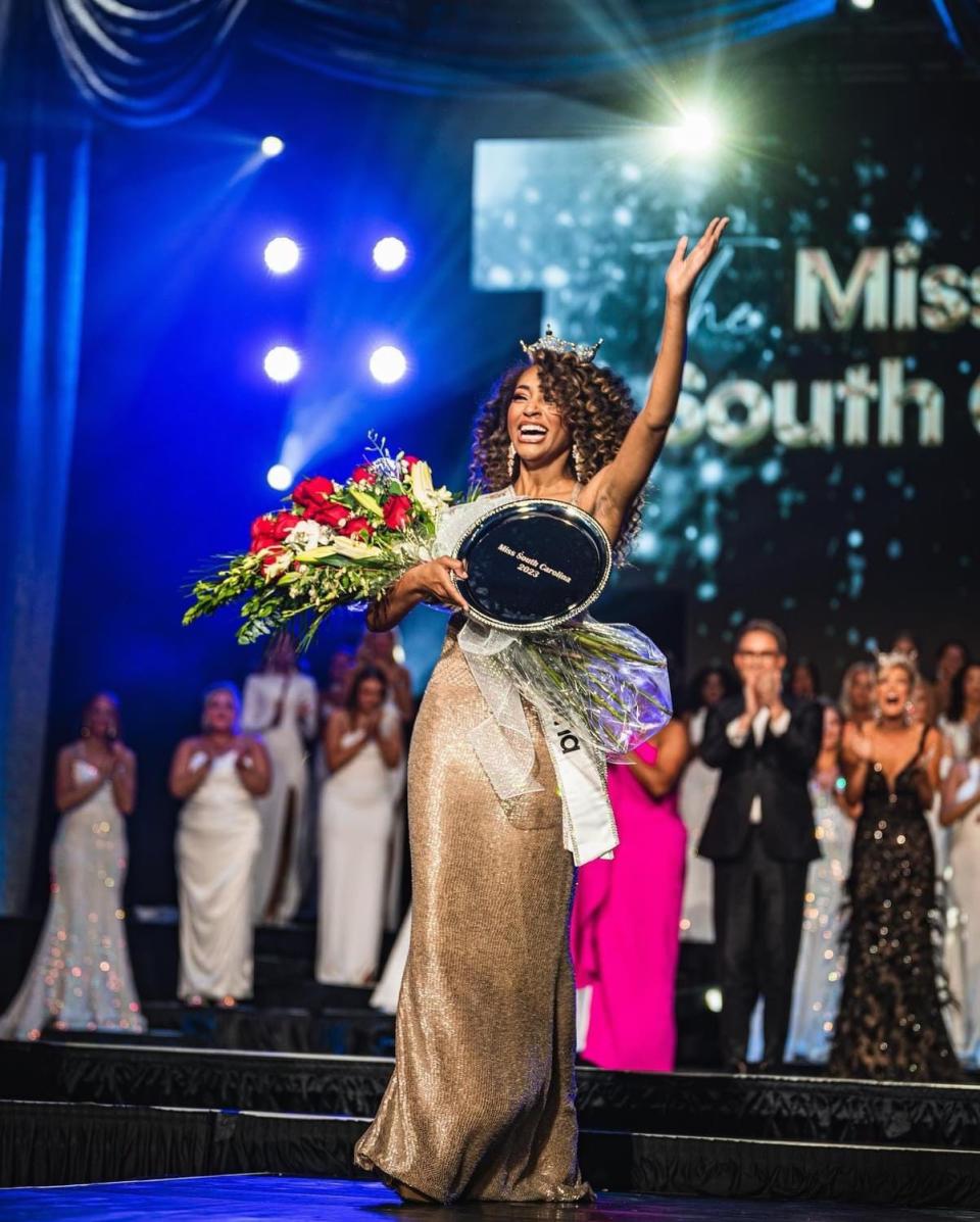Jada Samuel is crowned Miss South Carolina 2023 at Columbia's Township Hall on Saturday, June 24.