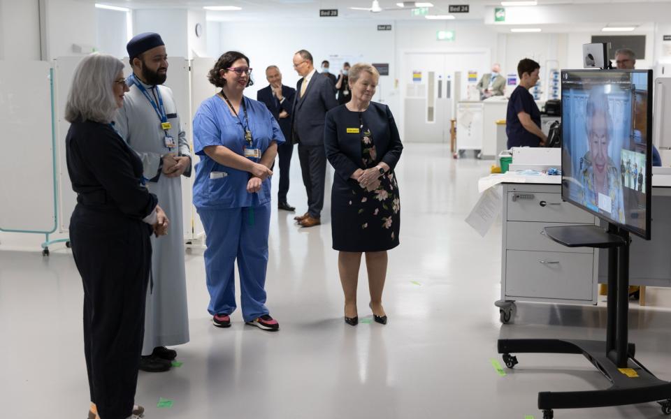 Her Majesty spoke to via video link to staff at the Royal London Hospital to mark the official opening of the medical institution's Queen Elizabeth Unit - Ralph Hodgson