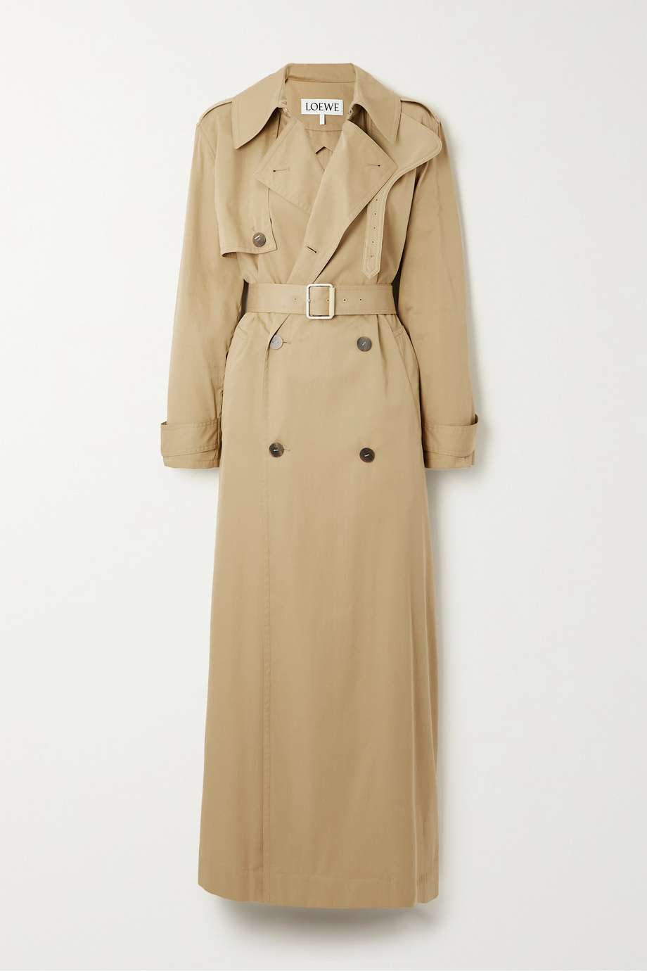 Loewe Double-Breasted Belted Cotton-Silk Trench Coat