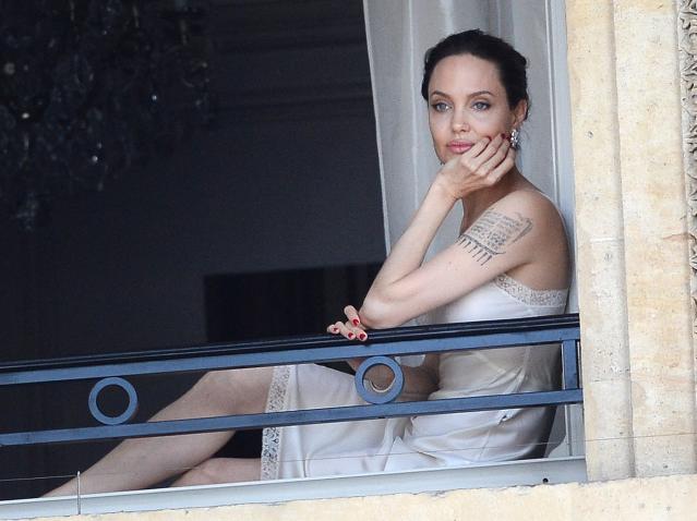 Angelina Jolie Steps Out in Paris in Trendy Wide-Legged Pants