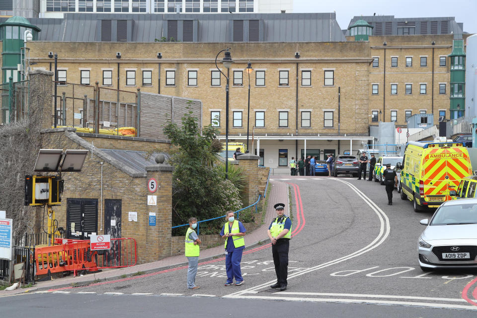 Police and staff at the Royal Sussex County Hospital in Brighton, a man has been arrested on suspicion of attempted murder after a member of hospital staff was stabbed, according to police.