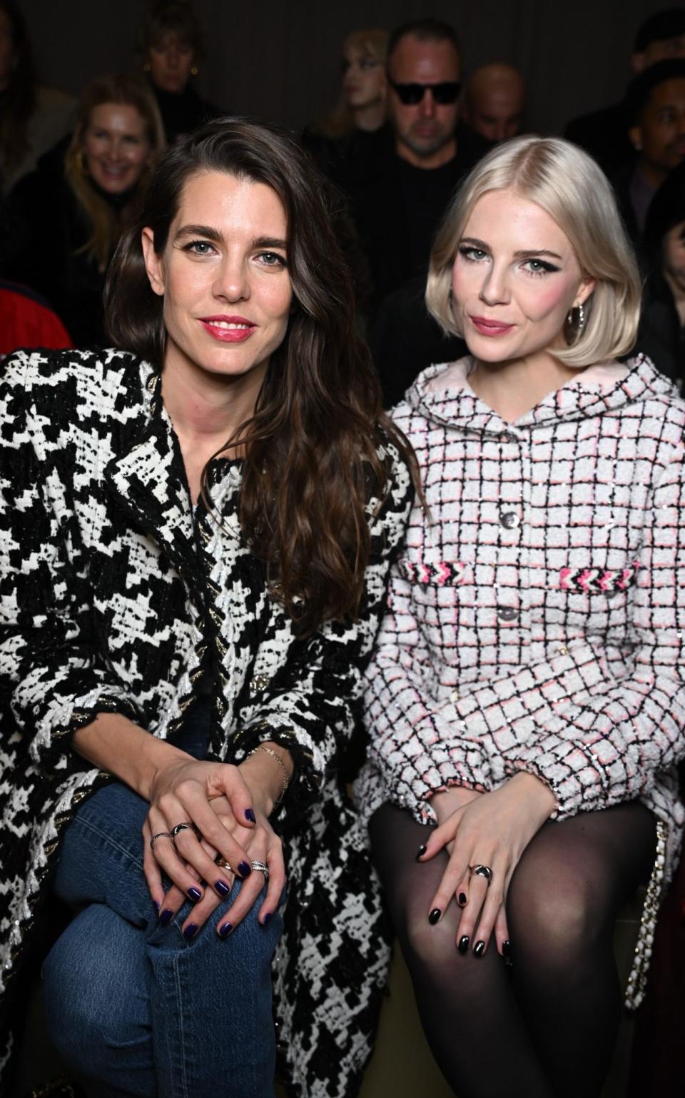 Charlotte Casiraghi and Lucy Boynton at the show