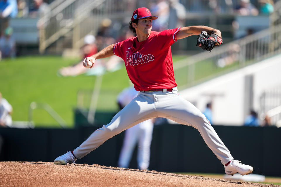 費城費城人Andrew Painter。 (Photo by Brace Hemmelgarn/Minnesota Twins/Getty Images)