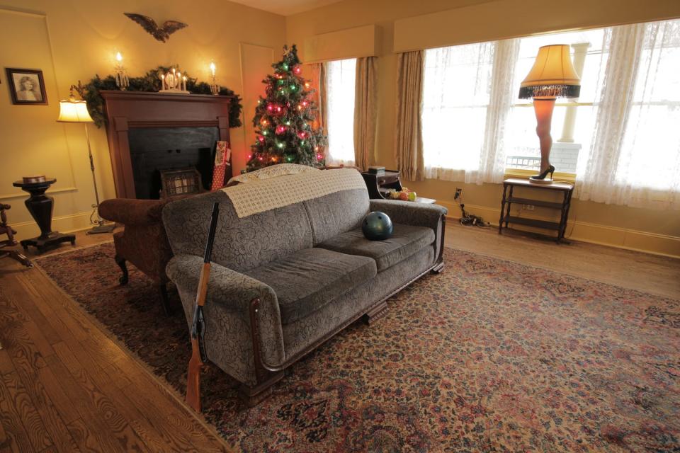 The Parkers’ living room was re-created in perfect detail at A Christmas Story House and Museum, in the house where the the movie was filmed.